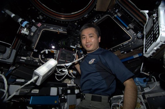 Expedition 38 JAXA astronaut Koichi Wakata sports the Olympic rings in this photo taken aboard the International Space Station in 2014. Credit: Koichi Wakata (Twitter)