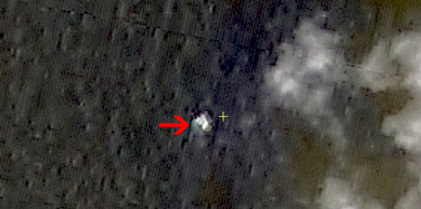 Chinese satellite image of suspected floating objects from the missing Malaysia Airlines plane MH 370. Credit: China SASTIND/China Resources Satellite Application Center