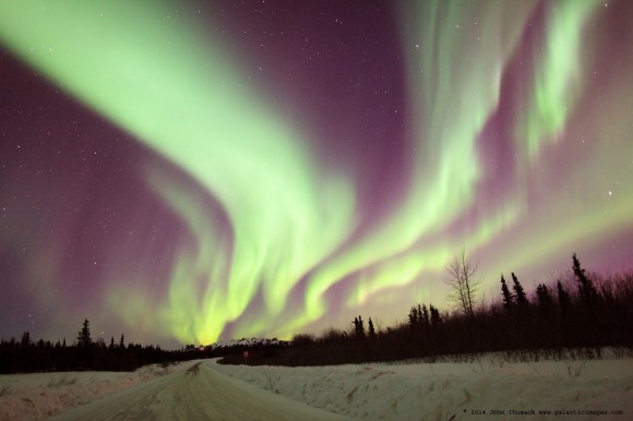 Aurora seen near Fairbanks, Alaska on March 21, 2014. Credit and copyright: John Chumack.