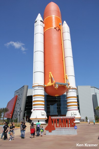The new Space Shuttle Atlantis pavilion at the Kennedy Space Center Visitor Complex, Florida. Credit: Ken Kremer - kenkremer.com