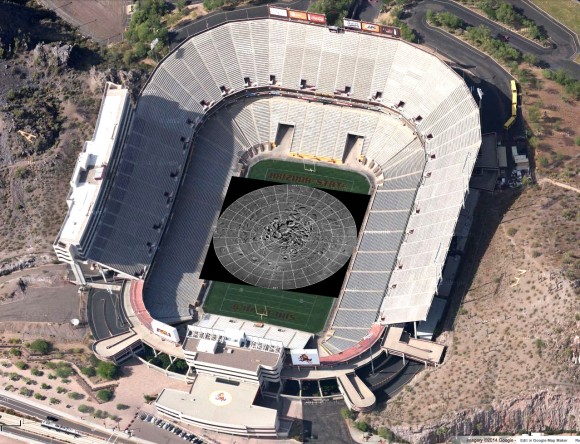 Printed at 300 dpi (a high-quality printing resolution that requires you to peer very closely to distinguish pixels), the LNPM would be larger than a football field. Credit: NASA