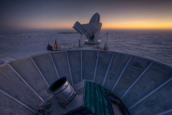 The BICEP telescope located at the south pole. Image Credit: CfA / Harvard