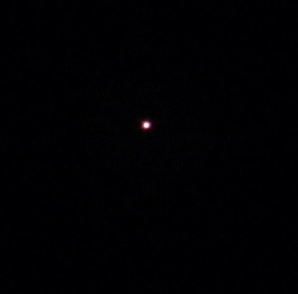 Mars as seen from Rhode Island on the night of opposition. Credit-Cherie @KelieAna
