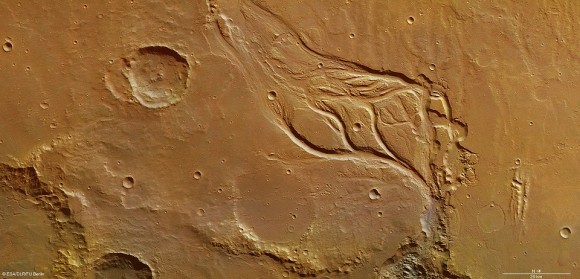 A December 2013 image of Osuga Valles taken by the European Space Agency's Mars Express spacecraft, highlighted by the agency in April 2014. Credit: ESA/DLR/FU Berlin