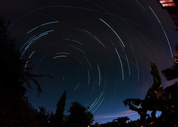 175 x 45 second exposures taken between 23:37 on June 5, 2014 and 01:53 on the 6th capturing the 23:52 and 01:28 ISS passes over London. Credit and copyright: Roger Hutchinson.