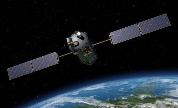 Artist's rendering of NASA's Orbiting Carbon Observatory (OCO)-2, one of five new NASA Earth science missions set to launch in 2014, and one of three managed by JPL. Credit: NASA-JPL/Caltech