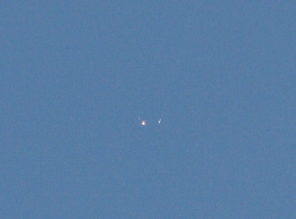 The solid rocket boosters separate from Discovery during the flight of STS-131 on Feb. 24, 2011. Credit: Robert Karma
