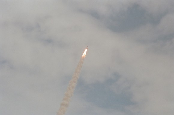 The STS-135 Atlantis launch viewed from the NASA Causeway in Florida on July 8, 2011. Credit: Ralph Hightower