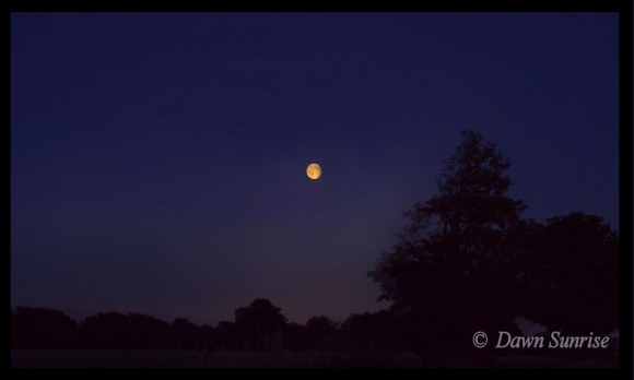 The rising waning Moon on July 13, 2014, from near Bedfordshire, UK. Credit and copyright: DawnSunrise on Flickr.
