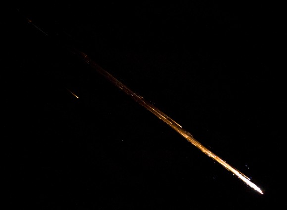Cygnus reentry [17 Aug 2014].  In 84 days Reid, Max and I will ride home inside such an amazing fireball!   Credit: NASA/ESA/Alexander Gerst