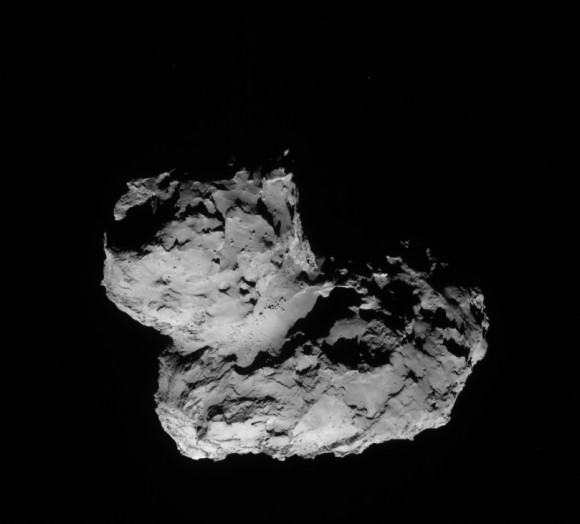 A view of the nucleus of Comet 67P/Churyumov–Gerasimenko taken by the Rosetta spacecraft Aug. 11, 2014. Credit: ESA/Rosetta/NAVCAM