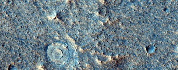 A HiRISE image called "dark-capped plain and hills in western Arabia region intercrater terrain." Credit: NASA/JPL/University of Arizona