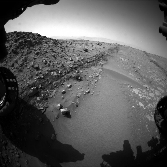 A low view of the terrain taken by the Mars Curiosity rover in August 2014. Credit: NASA/JPL-Caltech