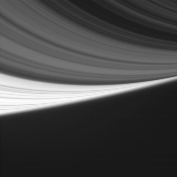 Different shades shine in this raw image of Saturn's rings taken by the Cassini spacecraft taken Aug. 19, 2014. Credit: NASA/JPL/Space Science Institute