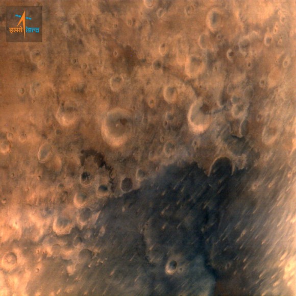 ISRO's Mars Orbiter Mission captures its first image of Mars from a height of 7300 km. Credit: ISRO