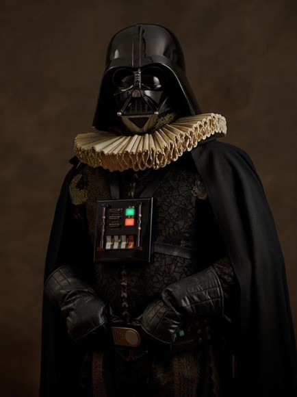 Darth Vader, a major character from 'Star Wars', imagined as a Renaissance gentleman. Credit: Sacha Goldberger