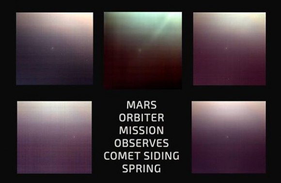 Observations of Comet Siding Spring Oct. 19 by the Mars Orbiter Mission. Credit: Indian Space Research Organisation