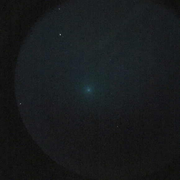 Comet Q2 Lovejoy via Iphone (!) and a NexStra 8SE telescope. Credit and copyright: Andrew Symes.