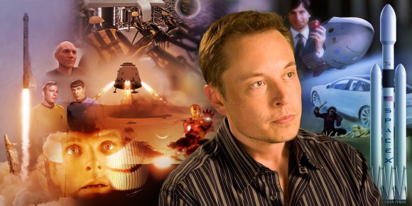 Are we seeing the convergence of a century of space science and science fiction before our eyes? Will Musk and SpaceX make 2001 Space Odyssey a reality? (Photo Credit: NASA, Apple, SpaceX, Tesla Motors, MGM, Paramount Pictures, Illustration – Judy Schmidt)