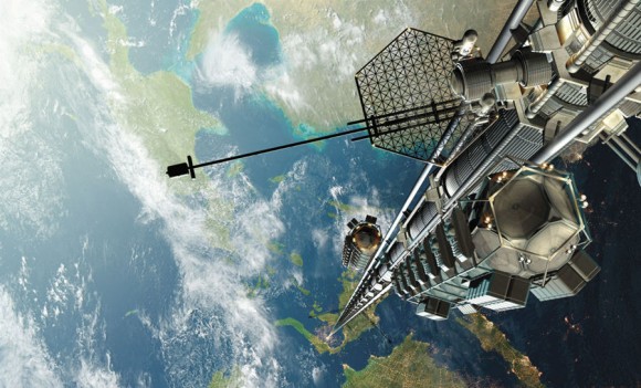 Artist concept of a space elevator