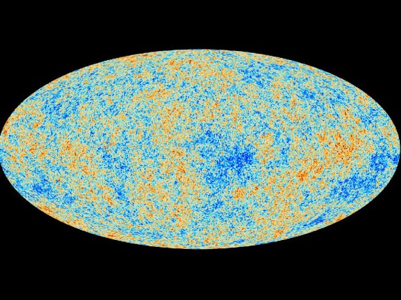 This image, the best map ever of the Universe, shows the oldest light in the universe. This glow, left over from the beginning of the cosmos called the cosmic microwave background, shows tiny changes in temperature represented by color. Credit: ESA and the Planck Collaboration.