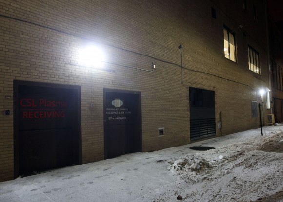Inexpensive LED wall pack lighting lights a sidewalk and produces large amounts of glare and wasted light. Credit: Bob King