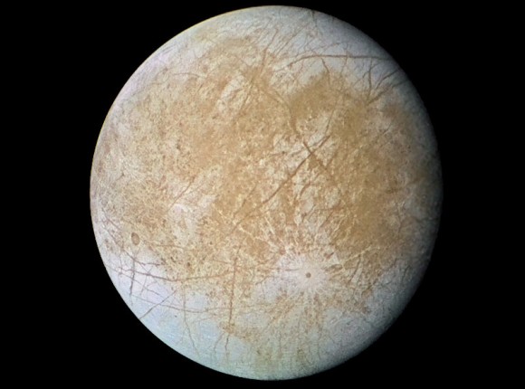 Jupiter's icy moon: Europa. Image Credit: NASA